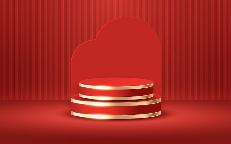 Vector luxury 3d podium with soft lines background