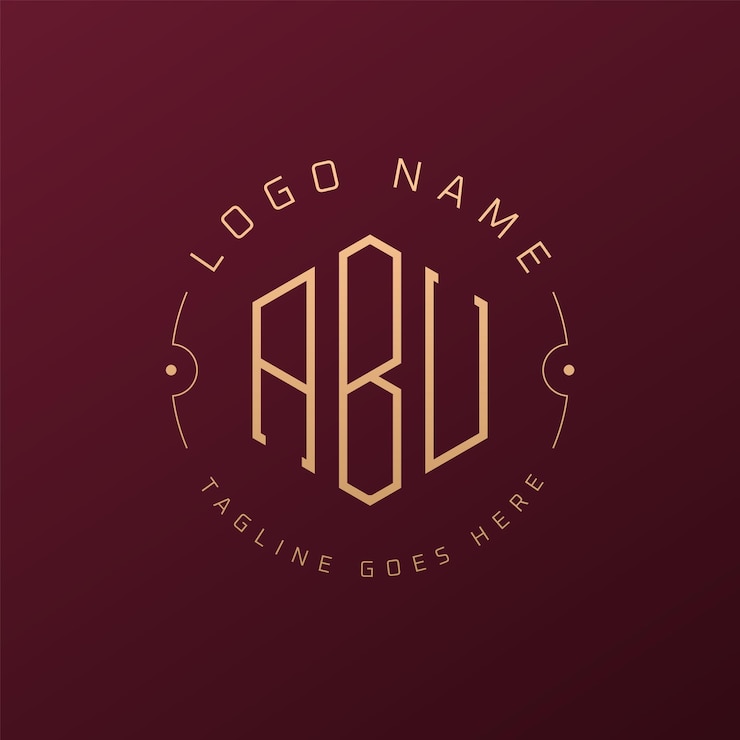 Vector luxury abu logo design elegant letter abu monogram logo minimalist polygon abu logo design template