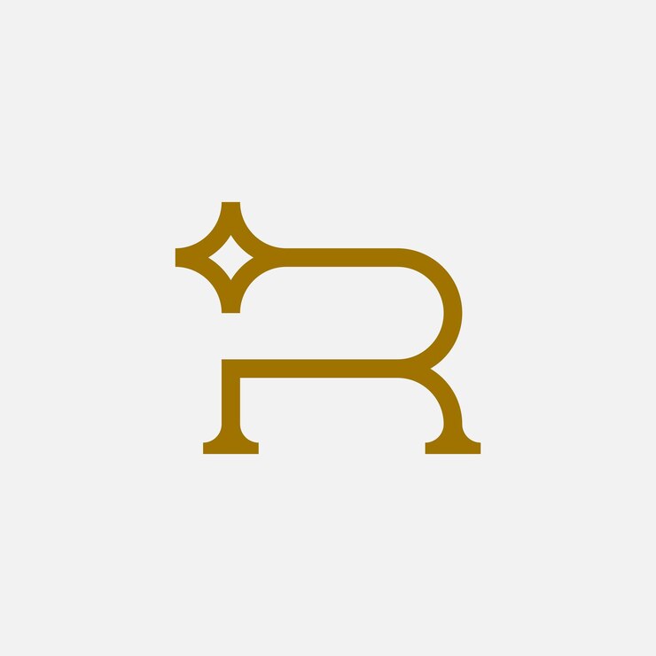 Vector luxury and elegance letter r star logo design template