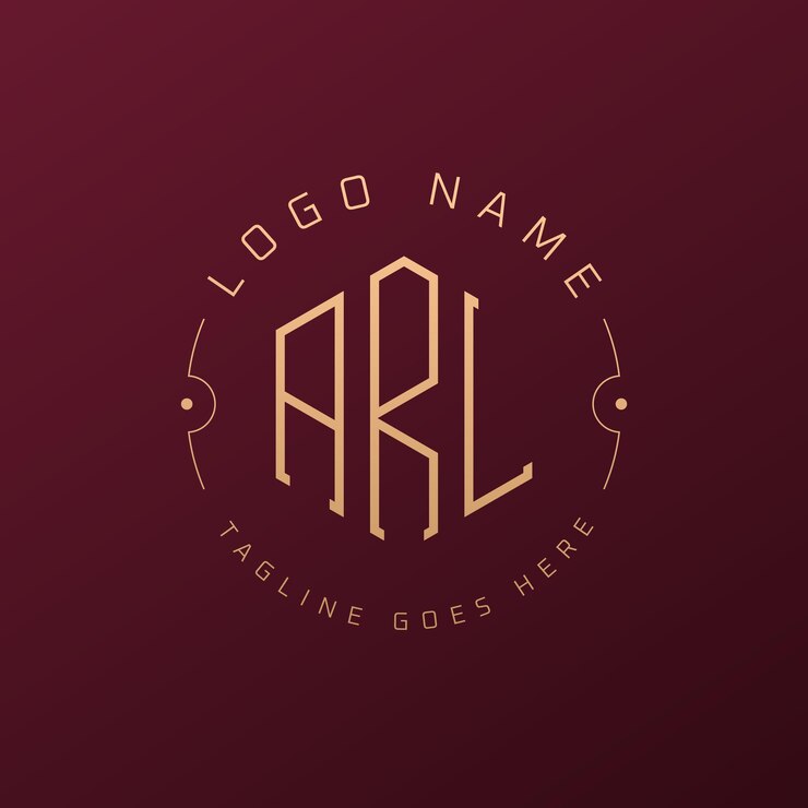 Vector luxury arl logo design elegant letter arl monogram logo minimalist polygon arl logo design template