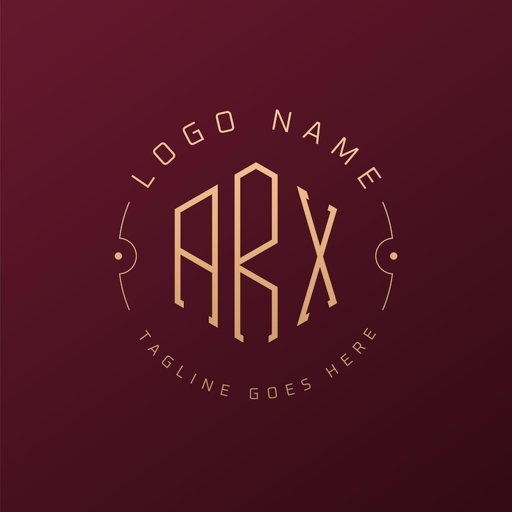 Vector luxury arx logo design elegant letter arx monogram logo minimalist polygon arx logo design template