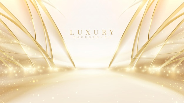 luxury background with golden light effect decoration and bokeh elements vector illustration