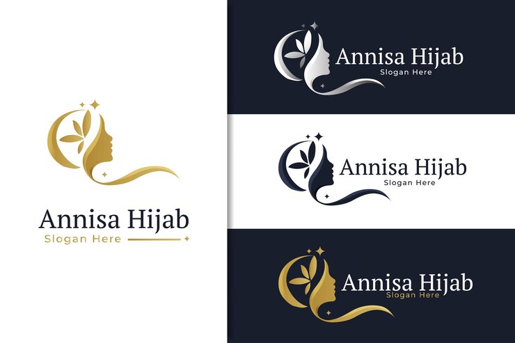 luxury beauty hijab scraft logo design template