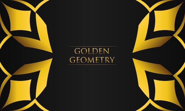luxury black background with abstract golden geometric shape
