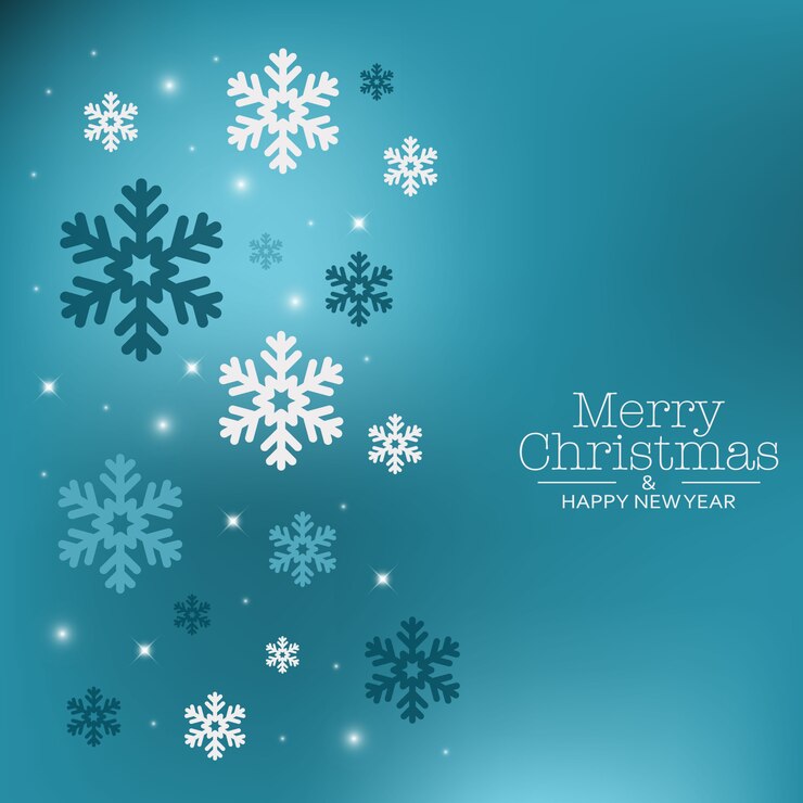 Vector luxury blue winter background with message merry christmas