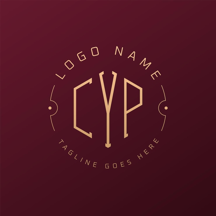 Vector luxury cyp logo design elegant letter cyp monogram logo minimalist polygon cyp logo design template