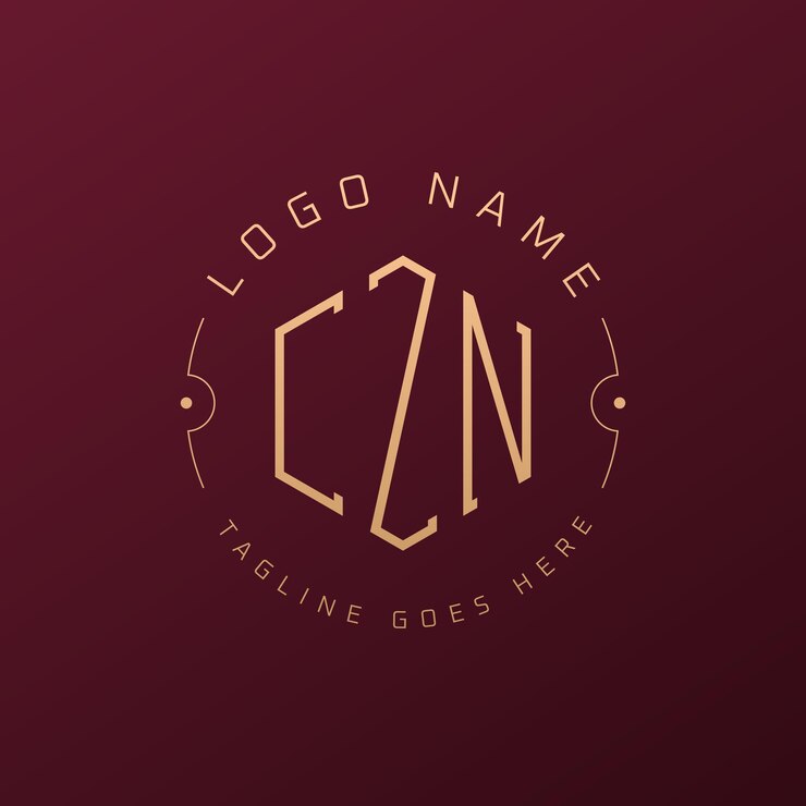 Vector luxury czn logo design elegant letter czn monogram logo minimalist polygon czn logo design template