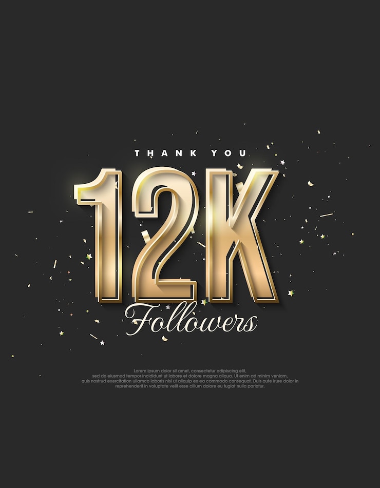 Vector luxury gold design saying 12k followers