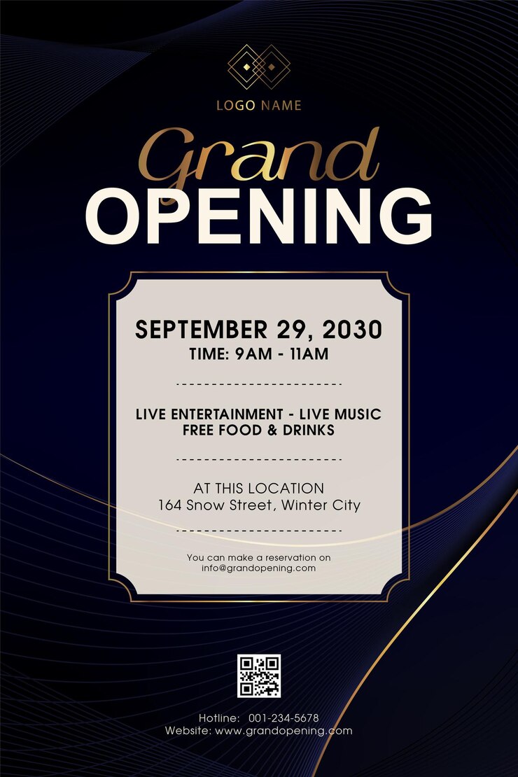 Vector luxury grand opening invitation flyer