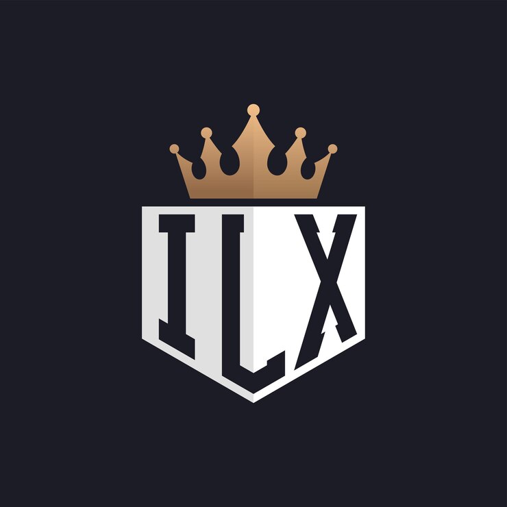 Vector luxury ilx logo with crown elegant initials ilx letter logo for exclusive brands letter ilx monogram for highend businesses