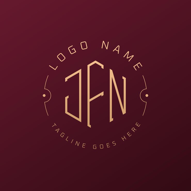 Vector luxury jfn logo design elegant letter jfn monogram logo minimalist polygon jfn logo design template