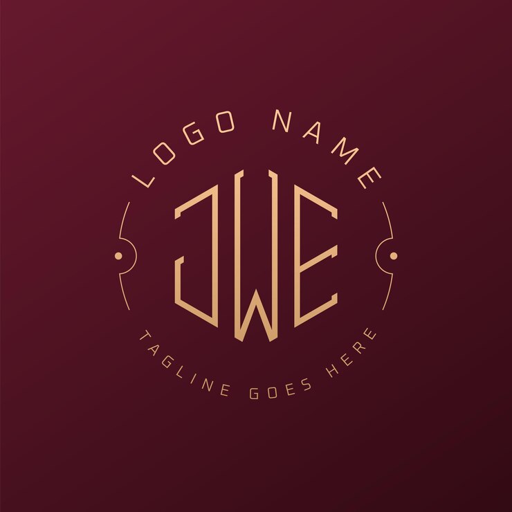 Vector luxury jwe logo design elegant letter jwe monogram logo minimalist polygon jwe logo design template