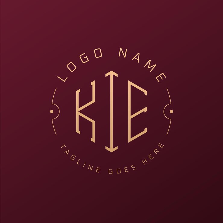 Vector luxury kie logo design elegant letter kie monogram logo minimalist polygon kie logo design template