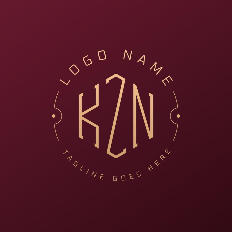 Vector luxury kzn logo design elegant letter kzn monogram logo minimalist polygon kzn logo design template
