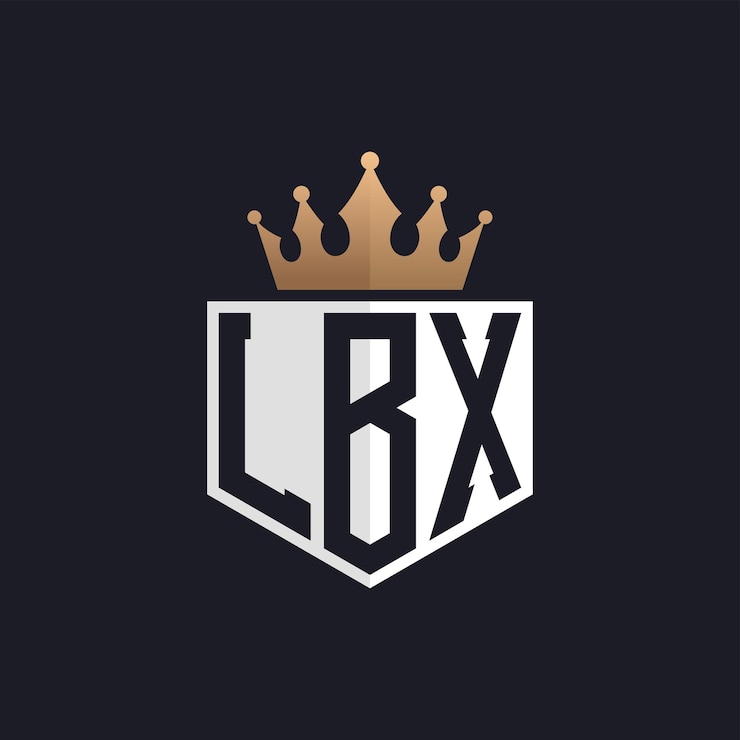 Vector luxury lbx logo with crown elegant initials lbx letter logo for exclusive brands letter lbx monogram for highend businesses