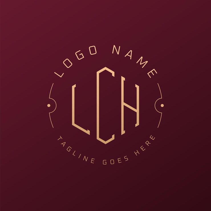 Vector luxury lch logo design elegant letter lch monogram logo minimalist polygon lch logo design template
