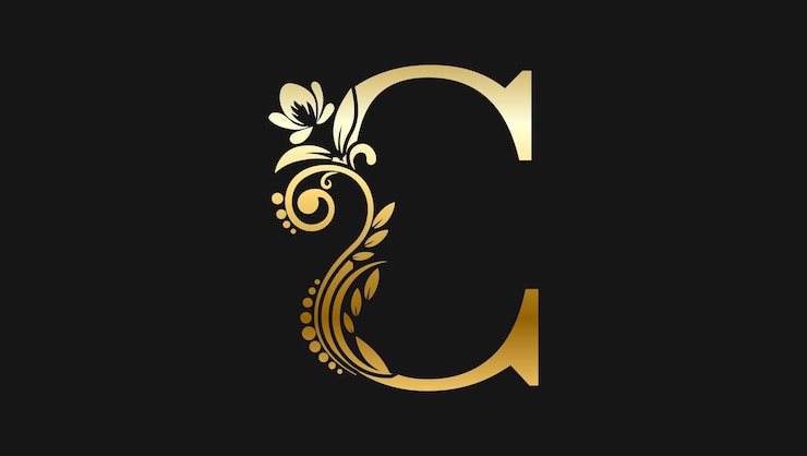 Vector luxury letter c golden name initial modern logo design concept for a brand or company