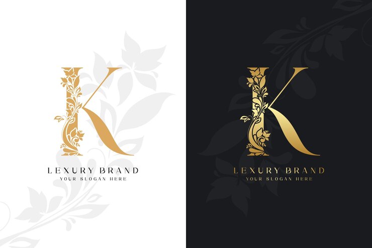 Vector luxury letter k gold initial monogram logo design