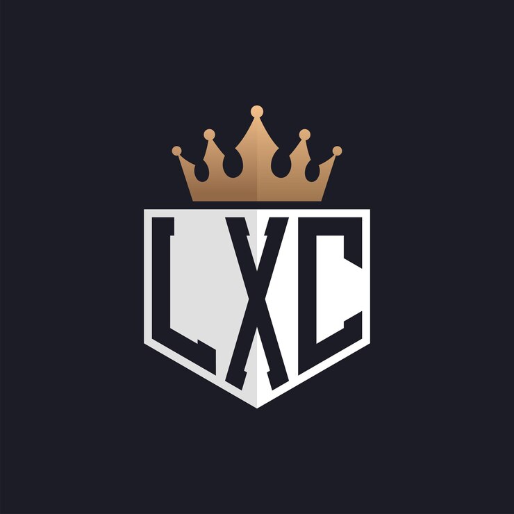 Vector luxury lxc logo with crown elegant initials lxc letter logo for exclusive brands letter lxc monogram for highend businesses