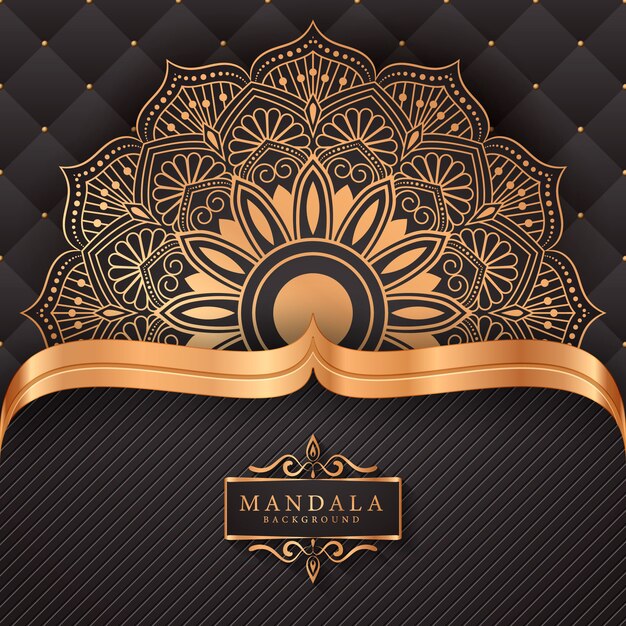 luxury mandala background with golden arabesque pattern