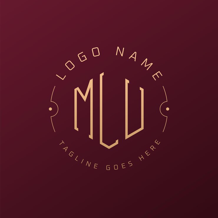 Vector luxury mlu logo design elegant letter mlu monogram logo minimalist polygon mlu logo design template
