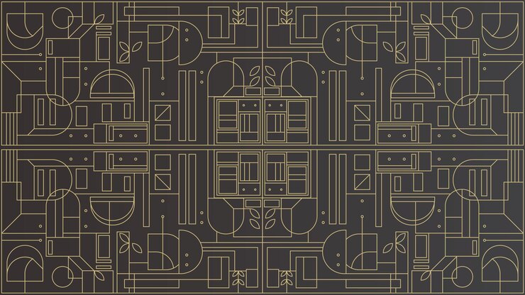 Luxury Modern Art Deco Ornament Black Gold Pattern Geometric Vintage Background Design Wallpaper