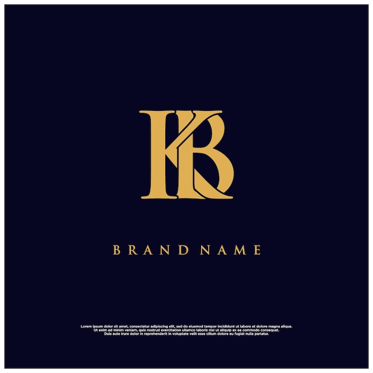 Vector luxury modern combination kb or bk abstract vector logo