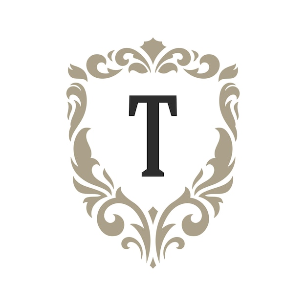 Luxury monogram logo template vector object for logotype or badge design Trendy vintage royal ornament frame illustration good for fashion boutique alcohol or hotel brand