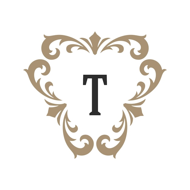 Luxury monogram logo template vector object for logotype or badge design