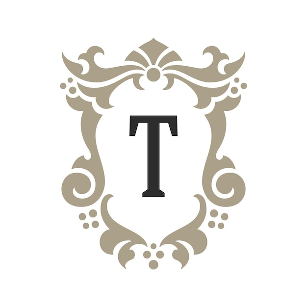 Luxury monogram logo template vector object for logotype or badge design