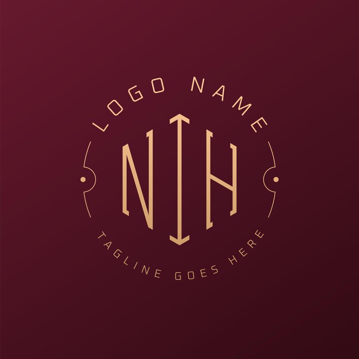 Vector luxury nih logo design elegant letter nih monogram logo minimalist polygon nih logo design template