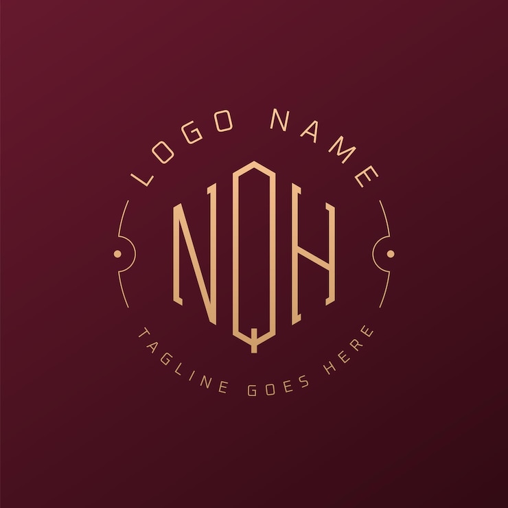Vector luxury nqh logo design elegant letter nqh monogram logo minimalist polygon nqh logo design template