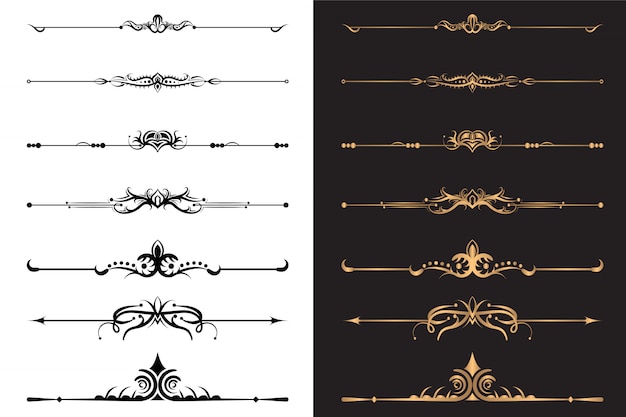 Luxury ornamental elements and decorative divider set 