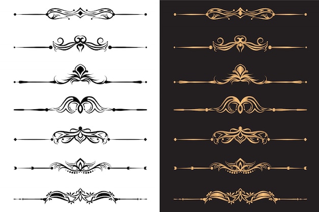 Luxury ornamental elements and decorative divider set 