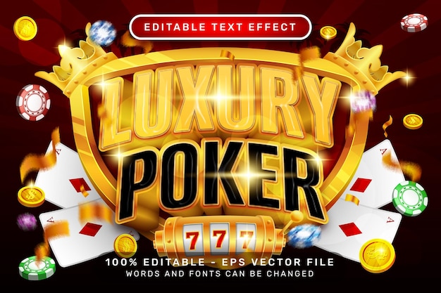 luxury poker 3d text effect and editable text effect
