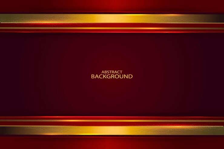Luxury Red Gradient With Golden Horizontal Lines Abstract Background
