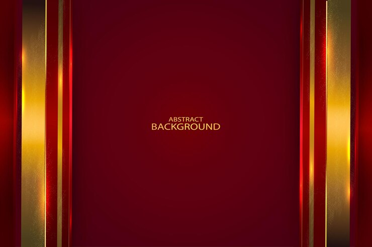 Luxury Red Gradient With Golden Vertical Lines Abstract Background