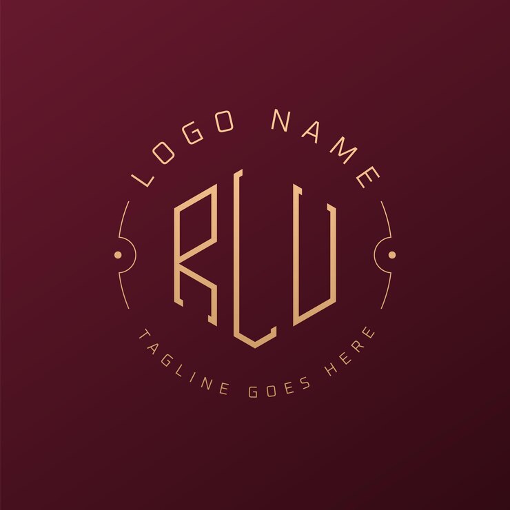 Vector luxury rlu logo design elegant letter rlu monogram logo minimalist polygon rlu logo design template
