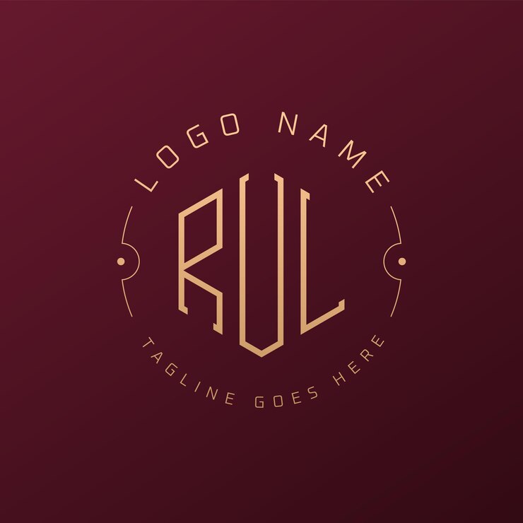 Vector luxury rul logo design elegant letter rul monogram logo minimalist polygon rul logo design template
