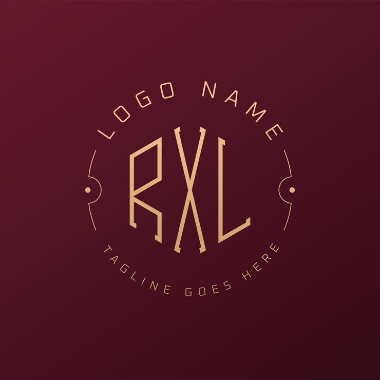 Vector luxury rxl logo design elegant letter rxl monogram logo minimalist polygon rxl logo design template