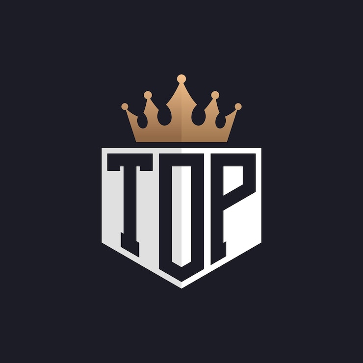Vector luxury top logo with crown elegant initials top letter logo for exclusive brands letter top monogram for highend businesses
