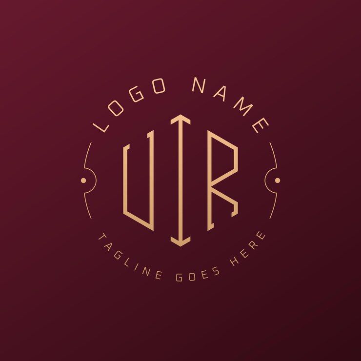 Vector luxury uir logo design elegant letter uir monogram logo minimalist polygon uir logo design template