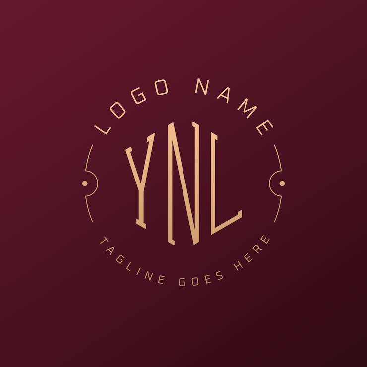 Vector luxury ynl logo design elegant letter ynl monogram logo minimalist polygon ynl logo design template