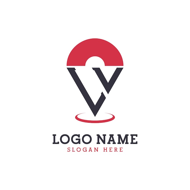 LV Location Icon Design Modern LV Pinpoint Logo for Navigation Map Apps and Location Based Businesses