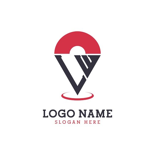 LW Location Icon Design Modern LW Pinpoint Logo for Navigation Map Apps and Location Based Businesses