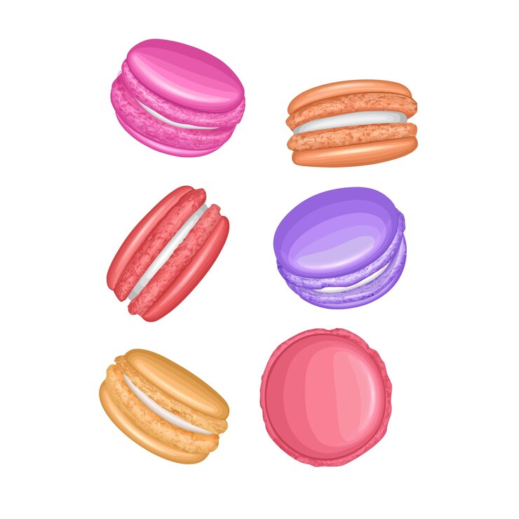 Vector macaron cookies set