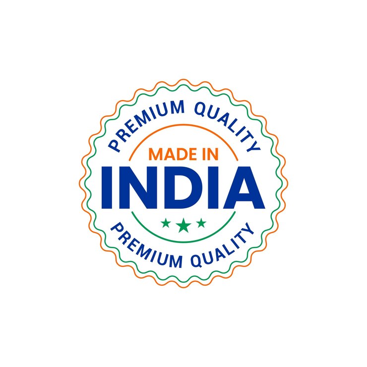 made in india with premium quality stamp vector