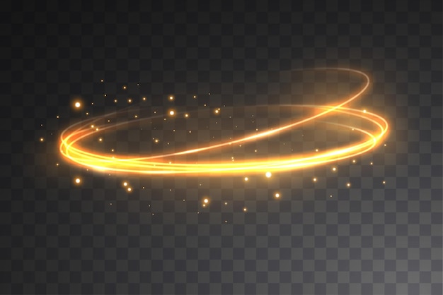 Magic fantasy portal Round light frame Futuristic teleport light effect Yellow light