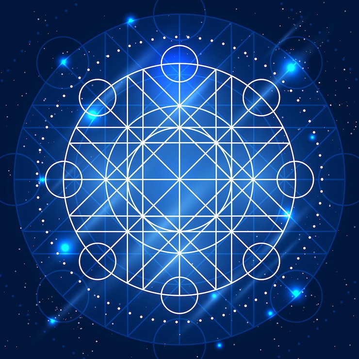 Vector magic geometry sign vector alchemy mystical symbol on space background