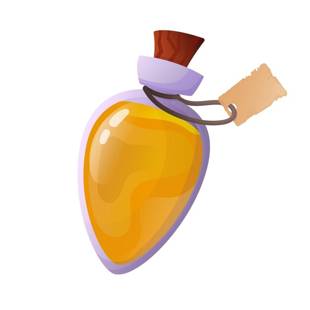 magic potion cartoon game interface elements alchemist bottles with elixir